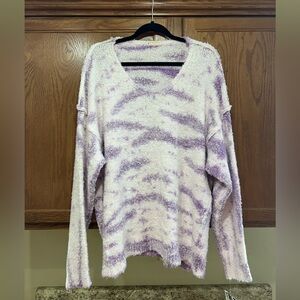 NWOT Free People Movement slouchy purple tie dye sweater - medium